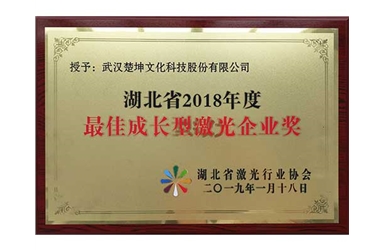 2019.01-湖北省2018年度最佳成长型激光企业奖
